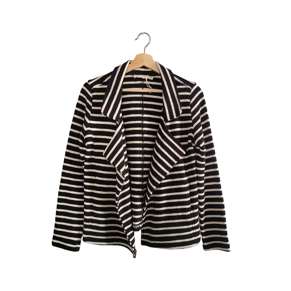 MILLIBON USA Size M Striped Open Front Cardigan 100% Cotton
